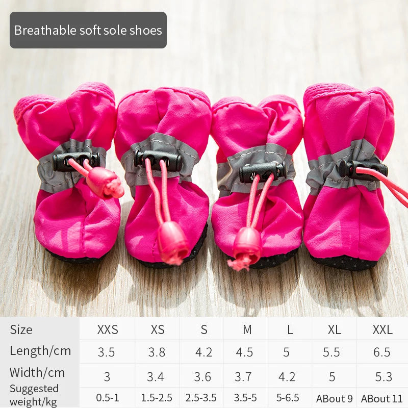 TrekPaws Anti-slip Adventure Booties 4pcs/set Pink